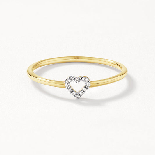 0.07 TCW Round Cut Lab-Grown Diamond Heart Wedding Band