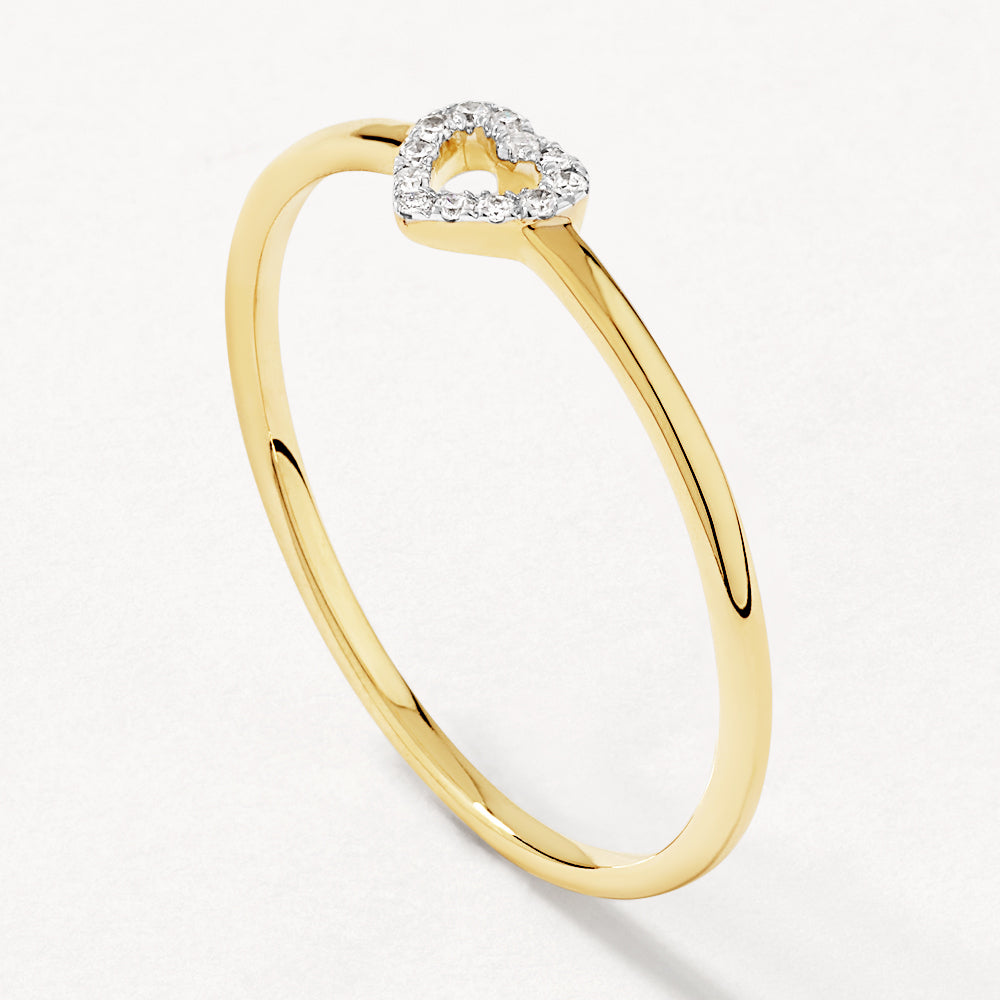 0.07 TCW Round Cut Lab-Grown Diamond Heart Wedding Band