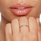 0.07 TCW Round Cut Lab-Grown Diamond Heart Wedding Band