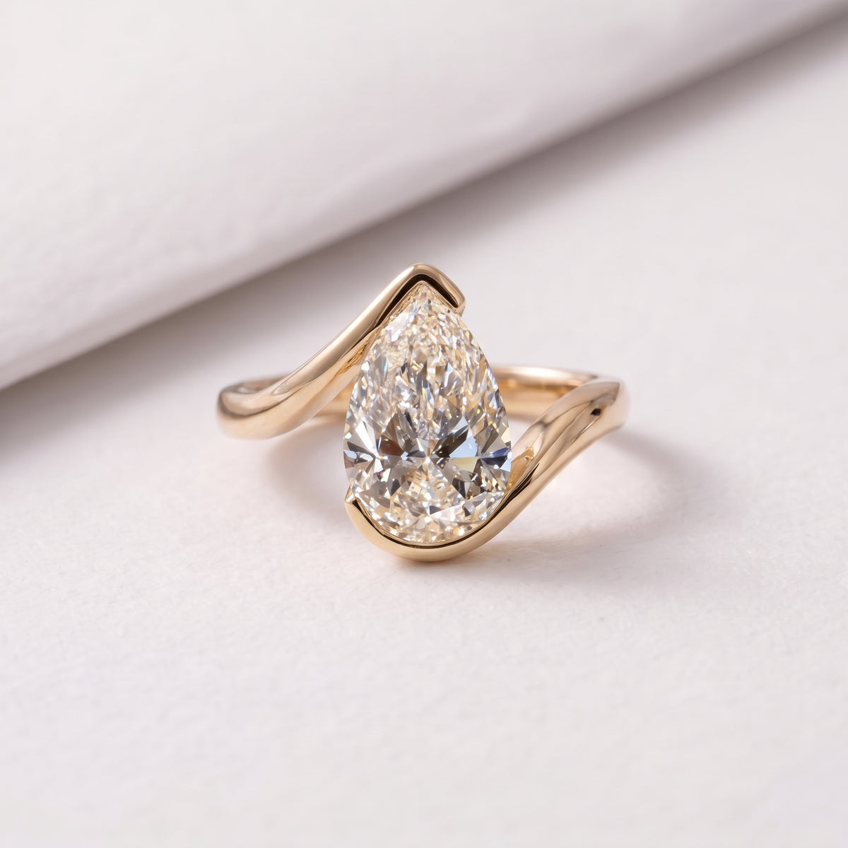 2.5 CT Pear Cut Solitaire Lab-Grown Diamond Engagement Ring
