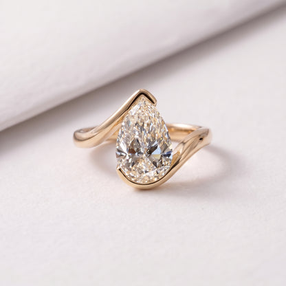 2.5 CT Pear Cut Solitaire Lab-Grown Diamond Engagement Ring