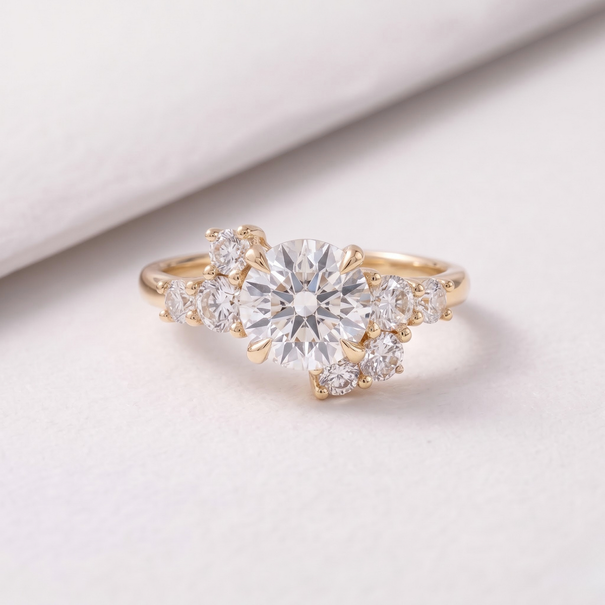 2 CT Pear Cut Curved Lab-Grown Diamond Engagement Ring