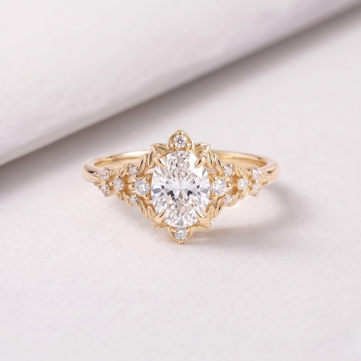 2 CT Pear Cut Curved Lab-Grown Diamond Engagement Ring