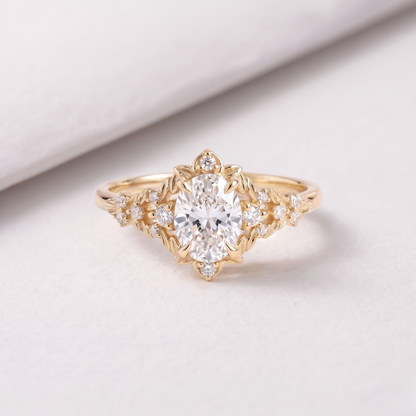 2 CT Pear Cut Curved Lab-Grown Diamond Engagement Ring