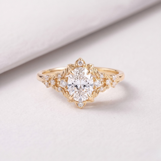 2 CT Pear Cut Curved Lab-Grown Diamond Engagement Ring