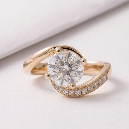 2.5 CT East West Oval Cut Solitaire Lab-Grown Diamond Engagement Ring