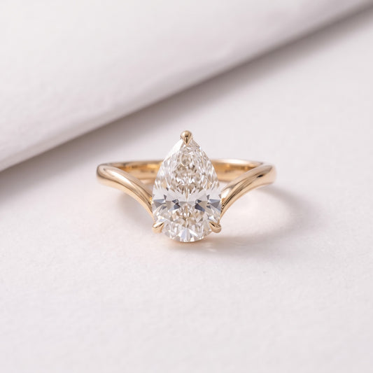 3 CT Pear Cut Solitaire Lab-Grown Diamond Engagement Ring