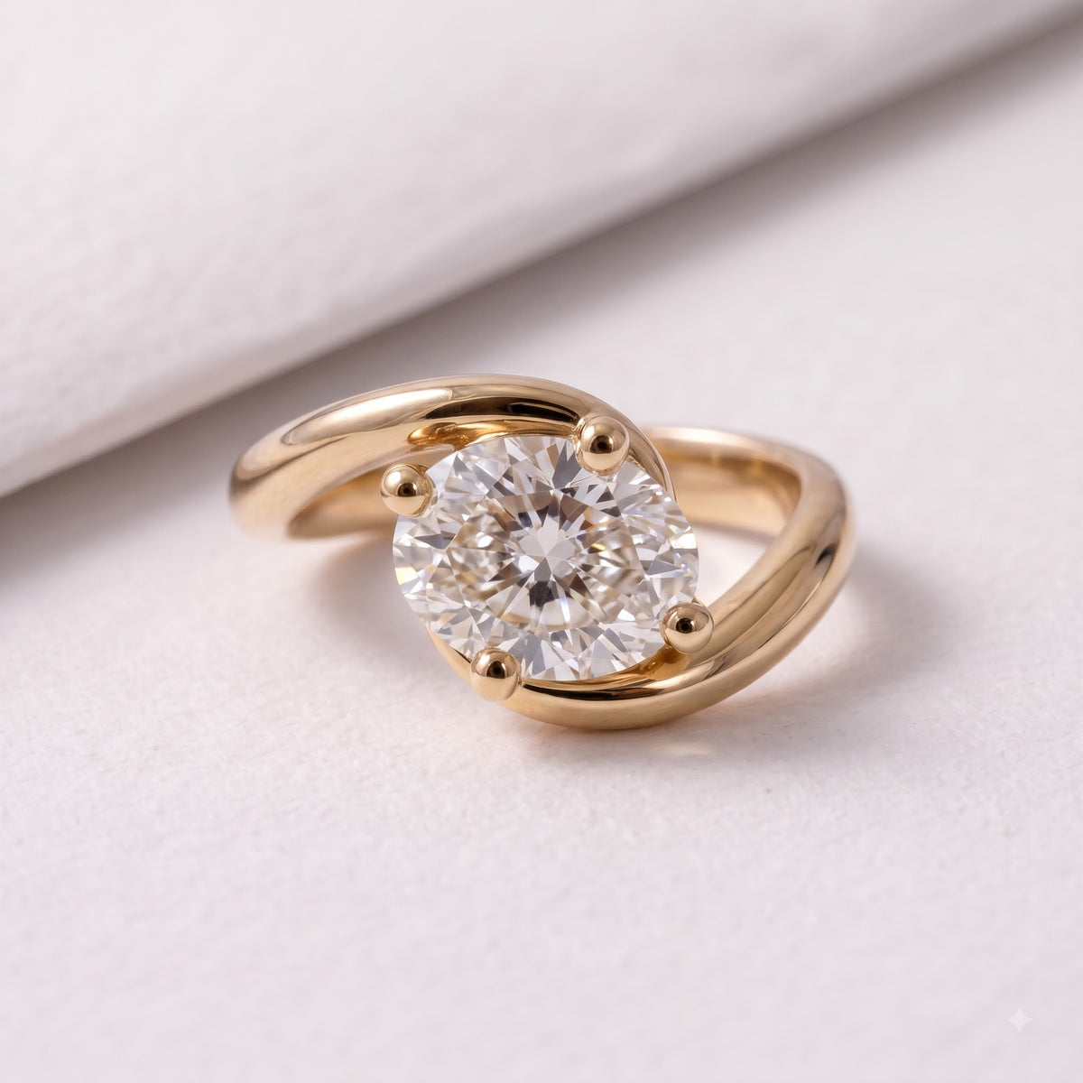 1 CT East West Oval Cut Solitaire Lab-Grown Diamond Engagement Ring
