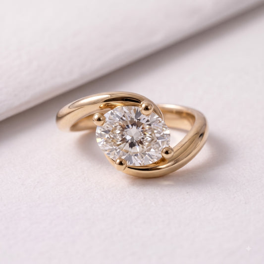 1 CT East West Oval Cut Solitaire Lab-Grown Diamond Engagement Ring