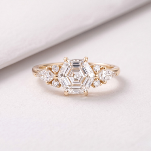 2 CT Pear Cut Curved Lab-Grown Diamond Engagement Ring