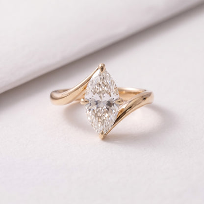 2 CT Marquise Cut Solitaire Lab-Grown Diamond Engagement Ring
