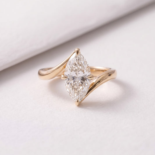 2 CT Marquise Cut Solitaire Lab-Grown Diamond Engagement Ring