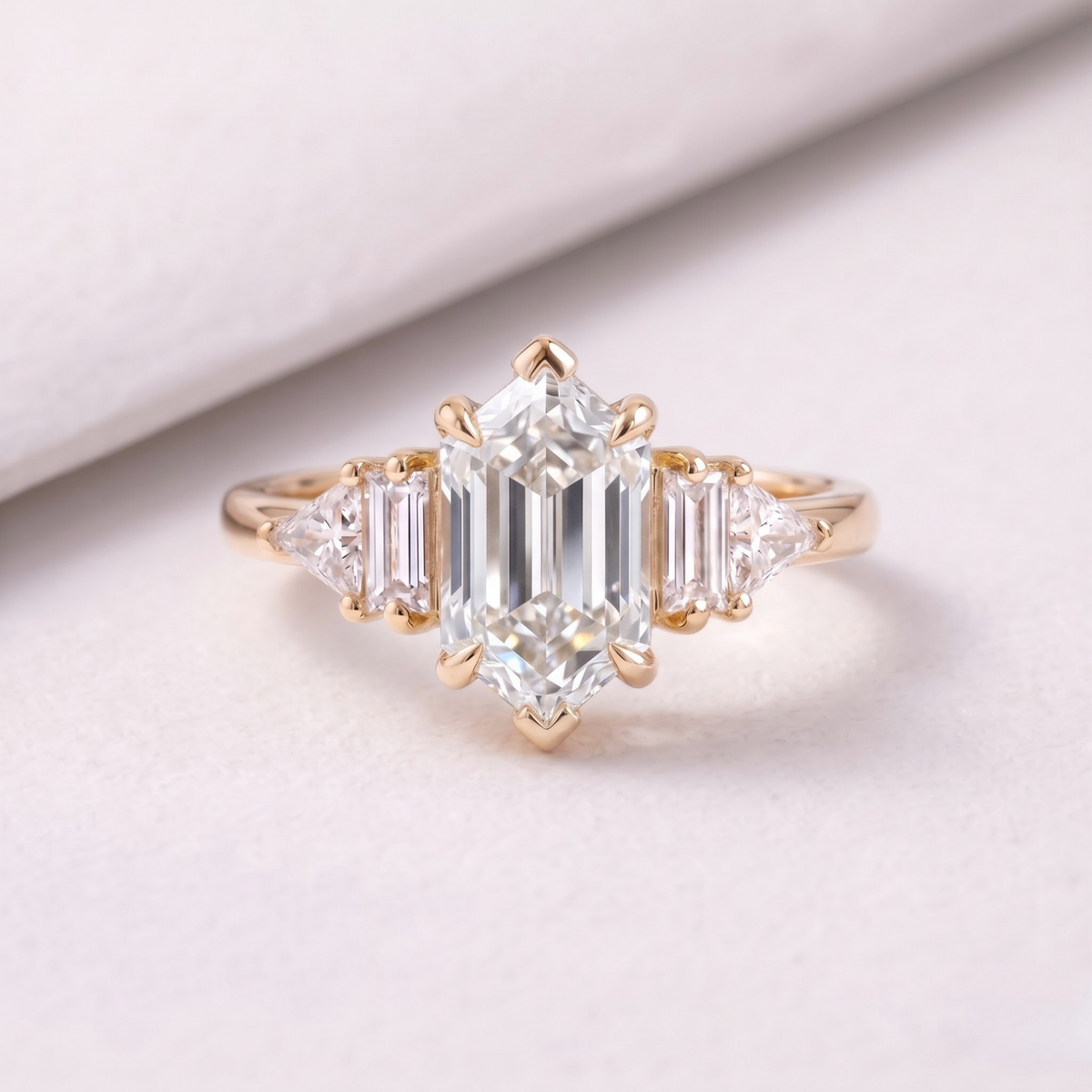 2 CT Pear Cut Curved Lab-Grown Diamond Engagement Ring