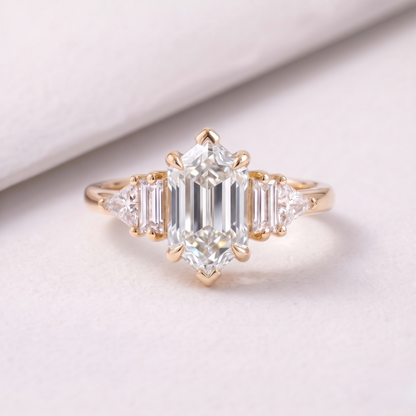 2 CT Pear Cut Curved Lab-Grown Diamond Engagement Ring