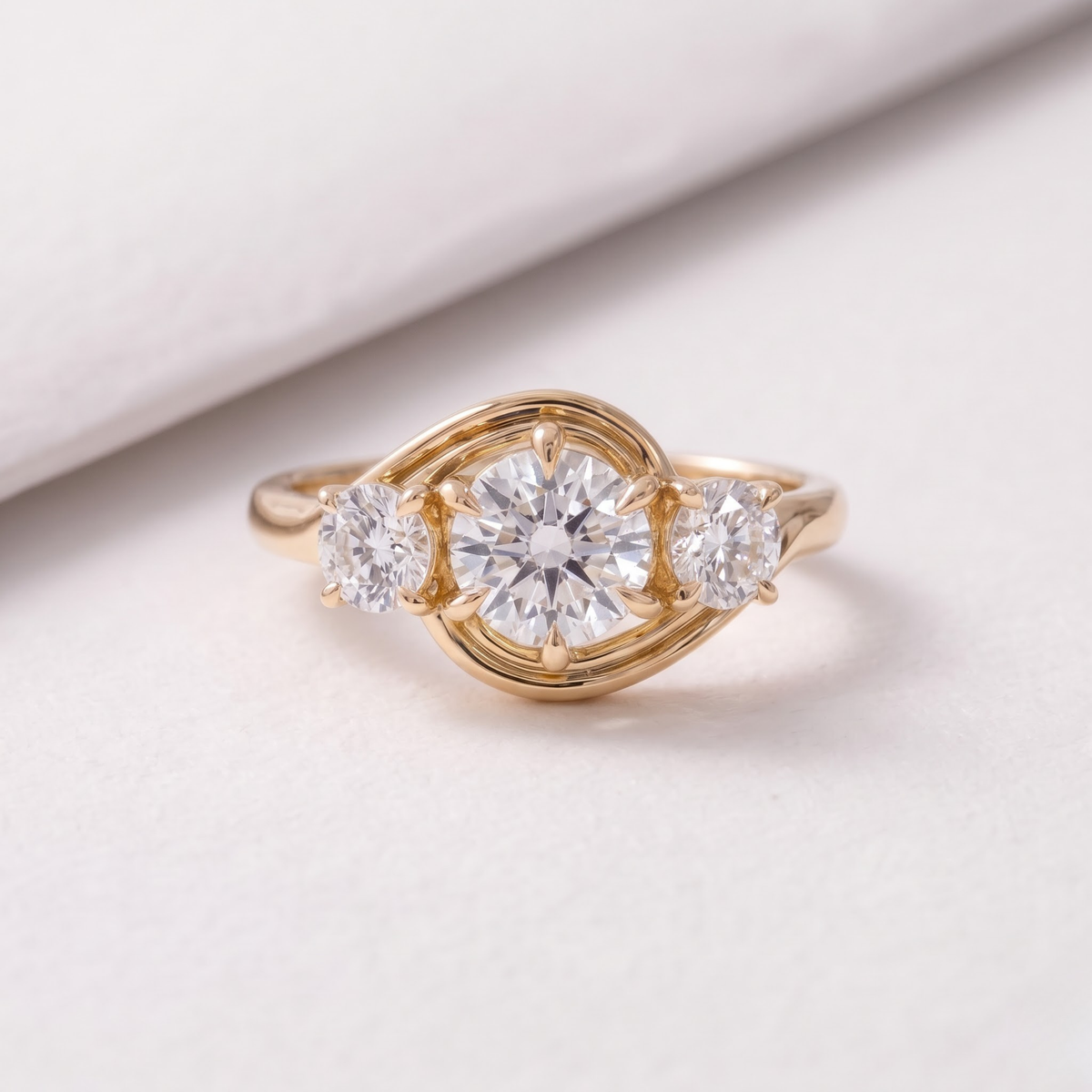 2 CT Pear Cut Curved Lab-Grown Diamond Engagement Ring