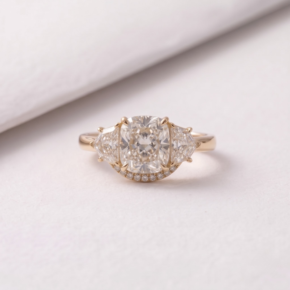 2 CT Pear Cut Curved Lab-Grown Diamond Engagement Ring