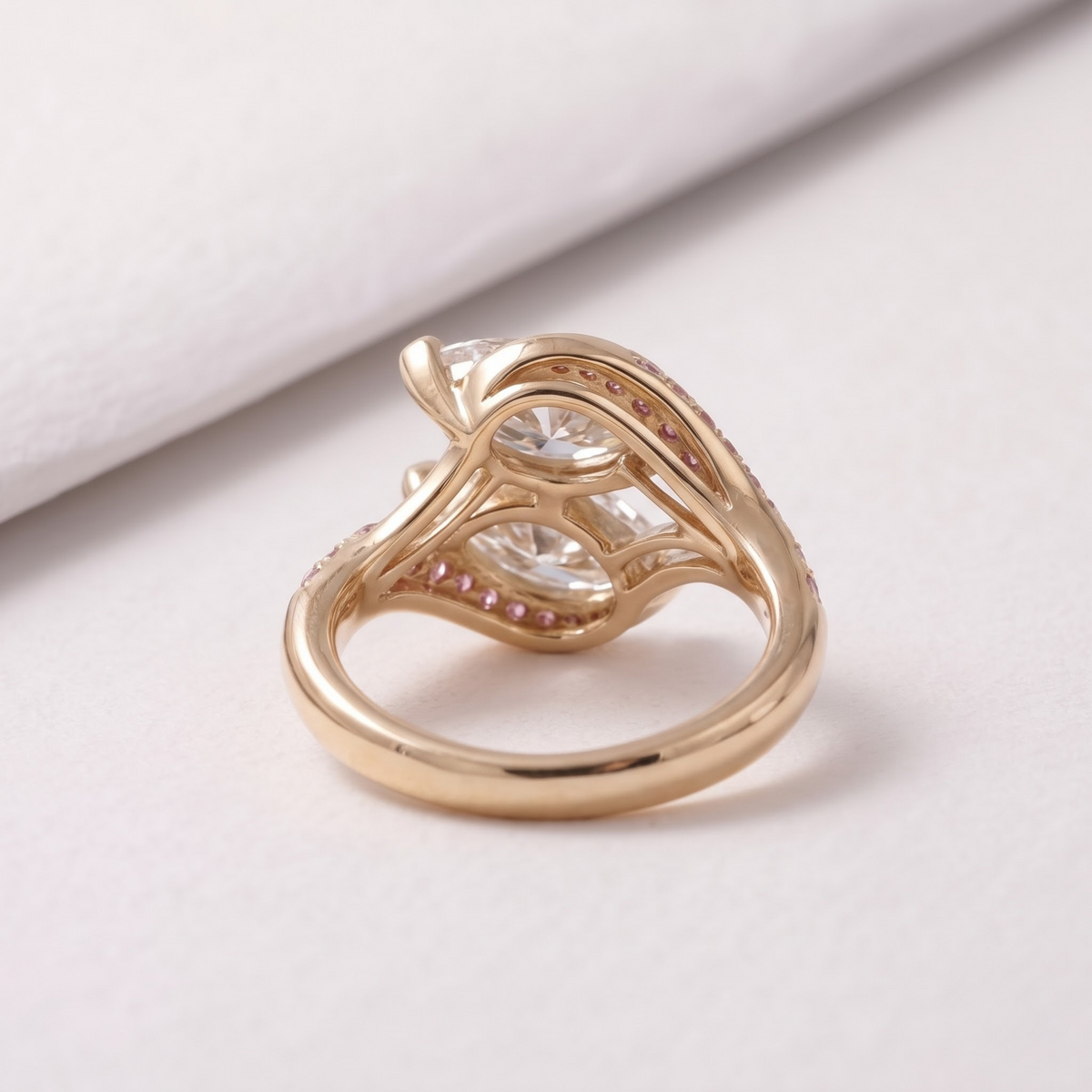 2 CT Pear Cut Curved Lab-Grown Diamond Engagement Ring