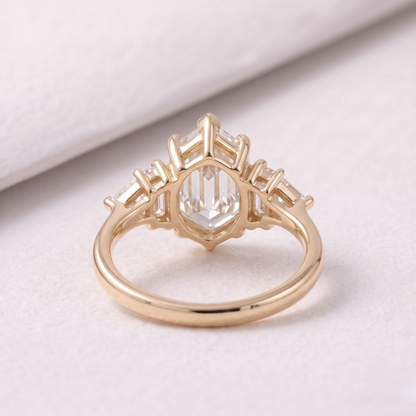 2 CT Pear Cut Curved Lab-Grown Diamond Engagement Ring