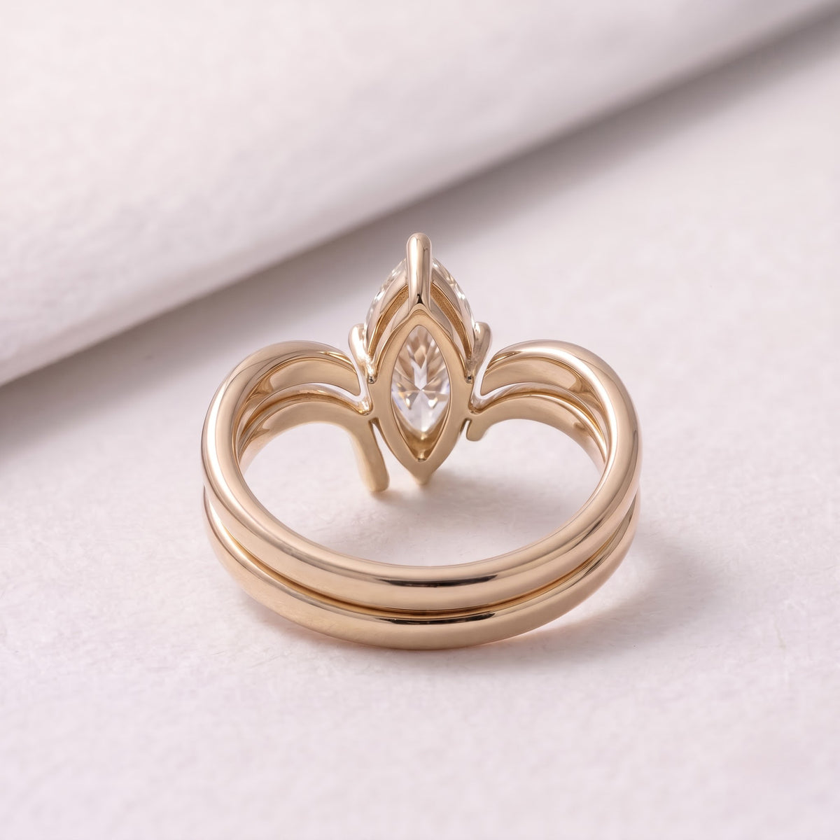 1 CT Marquise Cut Solitaire Lab-Grown Diamond Bridal Set
