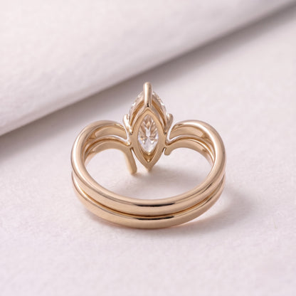 1 CT Marquise Cut Solitaire Lab-Grown Diamond Bridal Set
