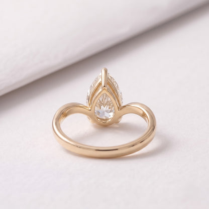 3 CT Pear Cut Solitaire Lab-Grown Diamond Engagement Ring