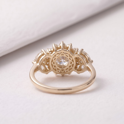 2 CT Pear Cut Curved Lab-Grown Diamond Engagement Ring