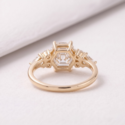 2 CT Pear Cut Curved Lab-Grown Diamond Engagement Ring
