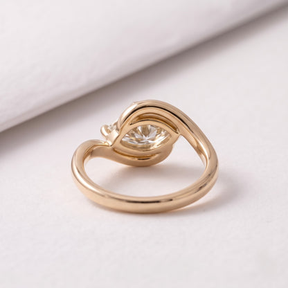 1.5 CT East West Marquise Cut Solitaire Lab-Grown Diamond Engagement Ring