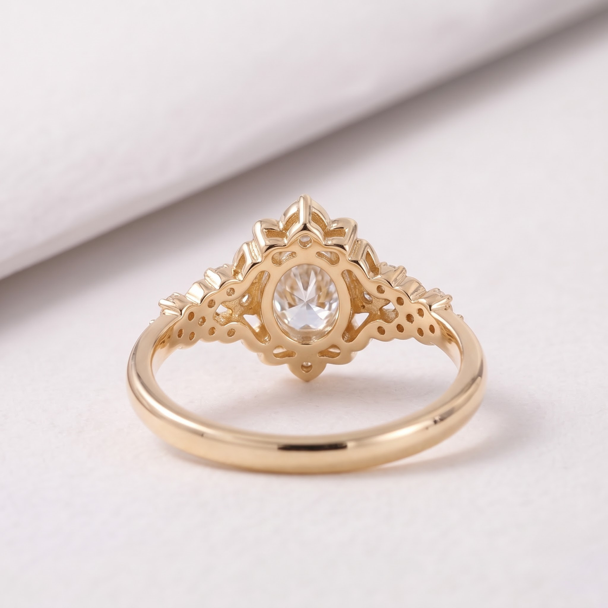 2 CT Pear Cut Curved Lab-Grown Diamond Engagement Ring