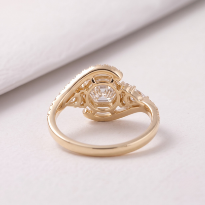 2 CT Pear Cut Curved Lab-Grown Diamond Engagement Ring