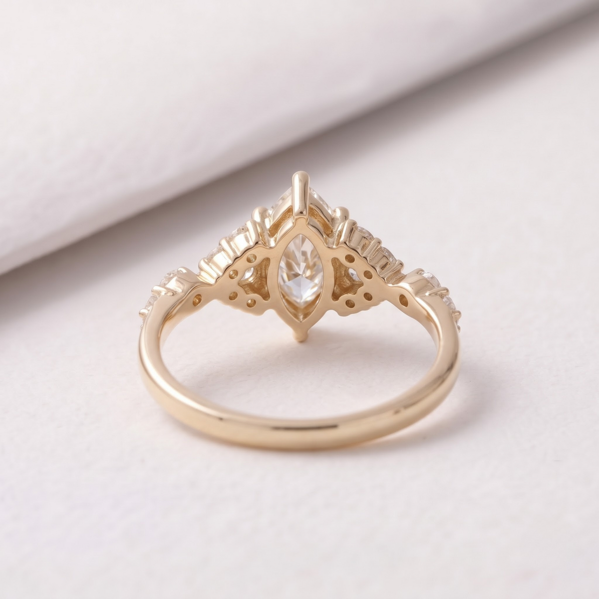 2 CT Pear Cut Curved Lab-Grown Diamond Engagement Ring