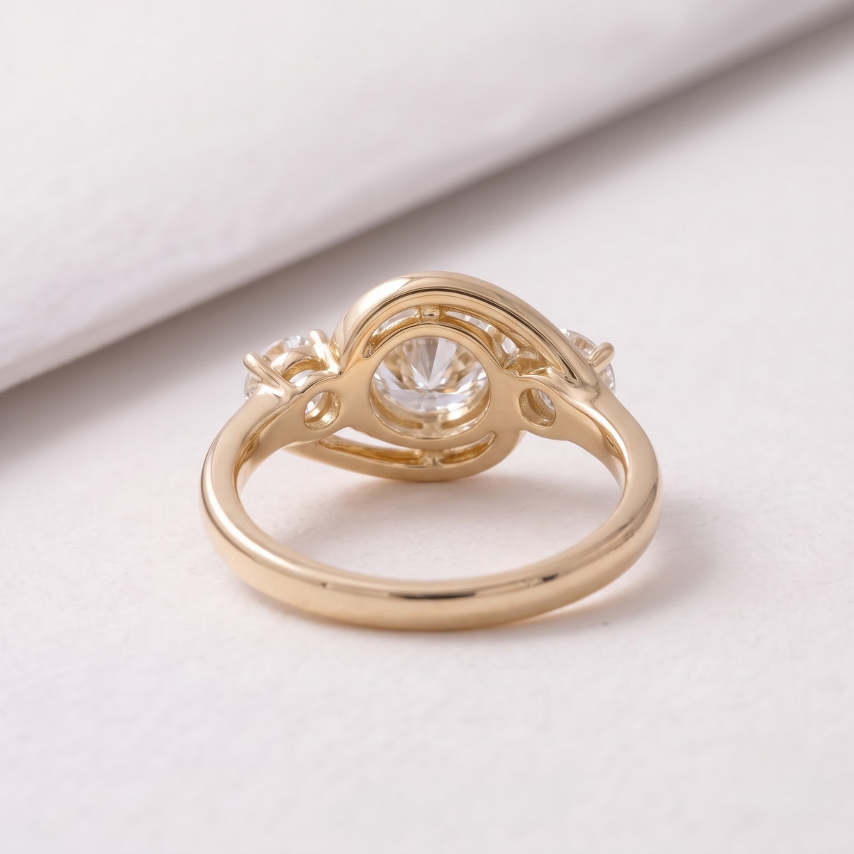2 CT Pear Cut Curved Lab-Grown Diamond Engagement Ring