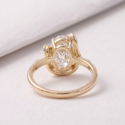 2 CT Pear Cut Curved Lab-Grown Diamond Engagement Ring