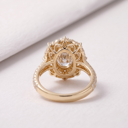 2 CT Pear Cut Curved Lab-Grown Diamond Engagement Ring