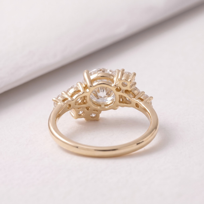2 CT Pear Cut Curved Lab-Grown Diamond Engagement Ring