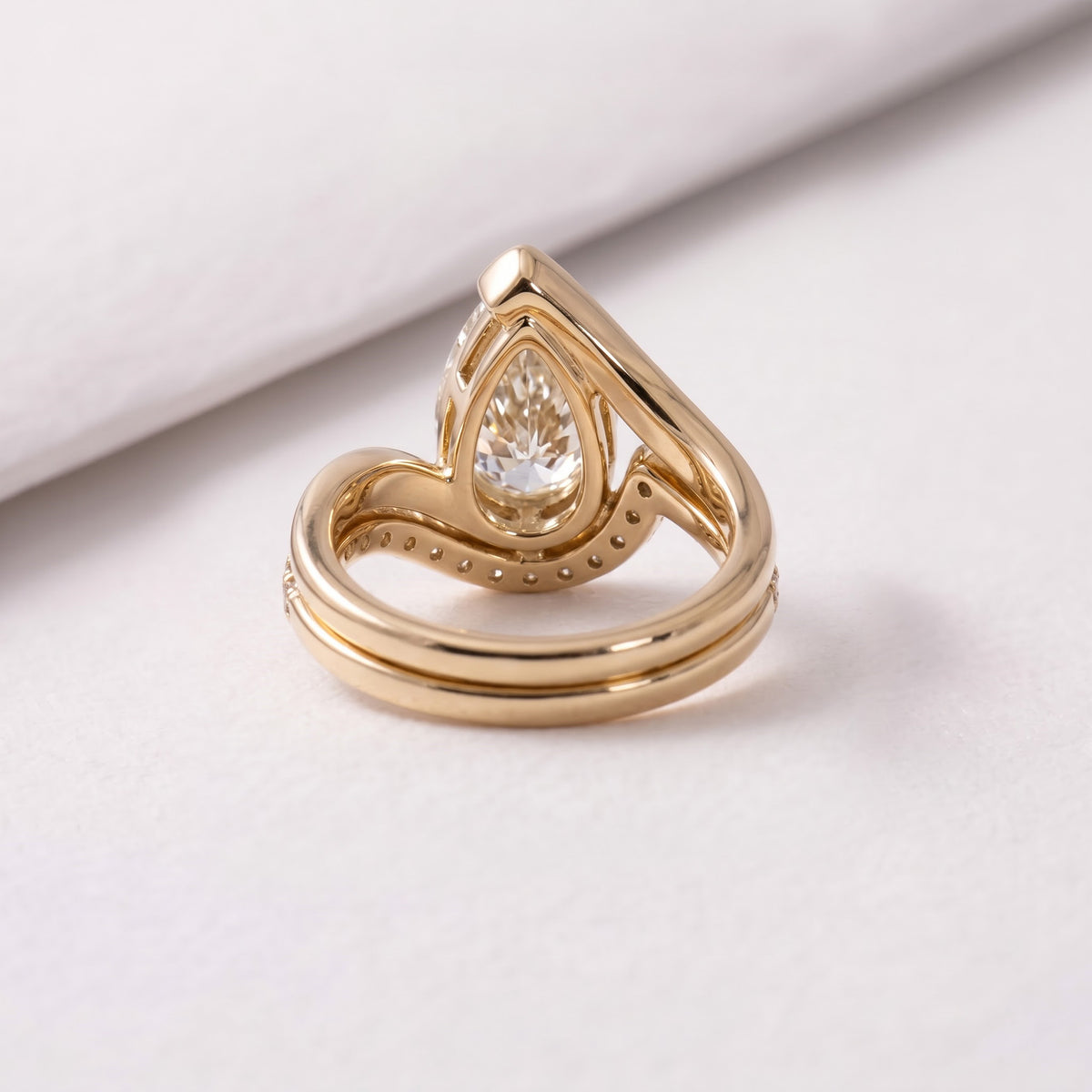 2.5 CT Pear Cut Minimal Pave Lab-Grown Diamond Bridal Set