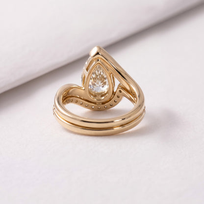 2.5 CT Pear Cut Minimal Pave Lab-Grown Diamond Bridal Set