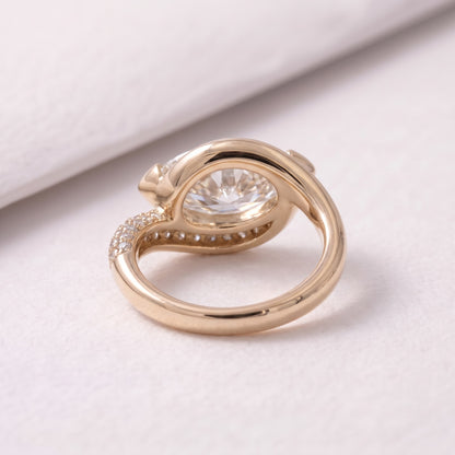 2 CT Marquise Cut Semi Pave Lab-Grown Diamond Engagement Ring