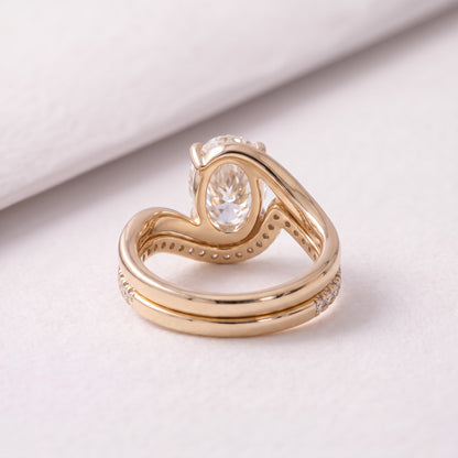2.5 CT Oval Cut Minimal Pave Lab-Grown Diamond Bridal Set