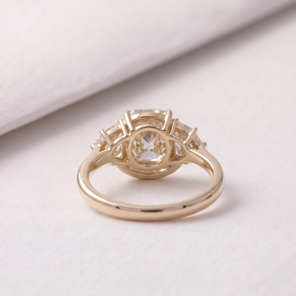 2 CT Pear Cut Curved Lab-Grown Diamond Engagement Ring