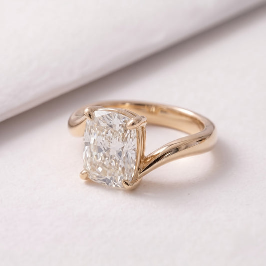 3 CT Elongated Cushion Cut Solitaire Lab-Grown Diamond Engagement Ring