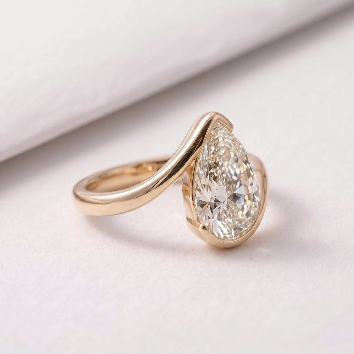 2.5 CT Pear Cut Solitaire Lab-Grown Diamond Engagement Ring