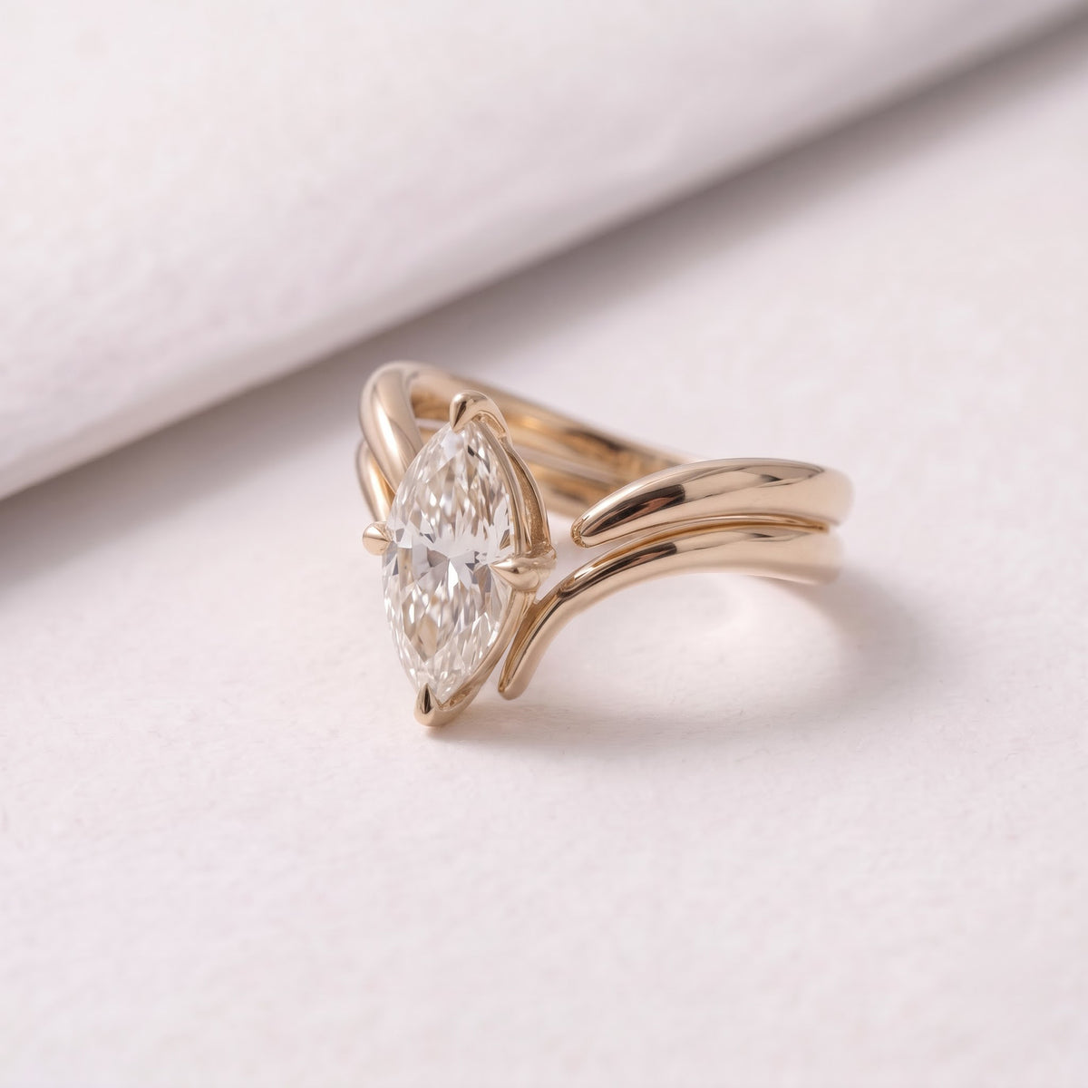 1 CT Marquise Cut Solitaire Lab-Grown Diamond Bridal Set
