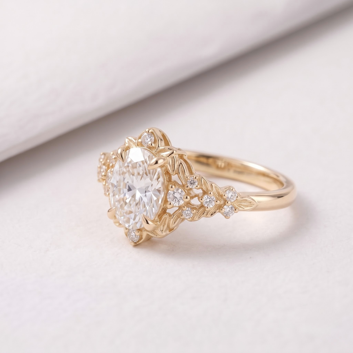 2 CT Pear Cut Curved Lab-Grown Diamond Engagement Ring