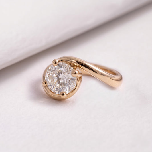 1 CT East West Oval Cut Solitaire Lab-Grown Diamond Engagement Ring