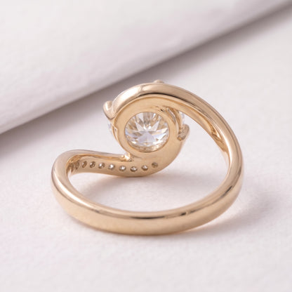 2.5 CT East West Oval Cut Solitaire Lab-Grown Diamond Engagement Ring