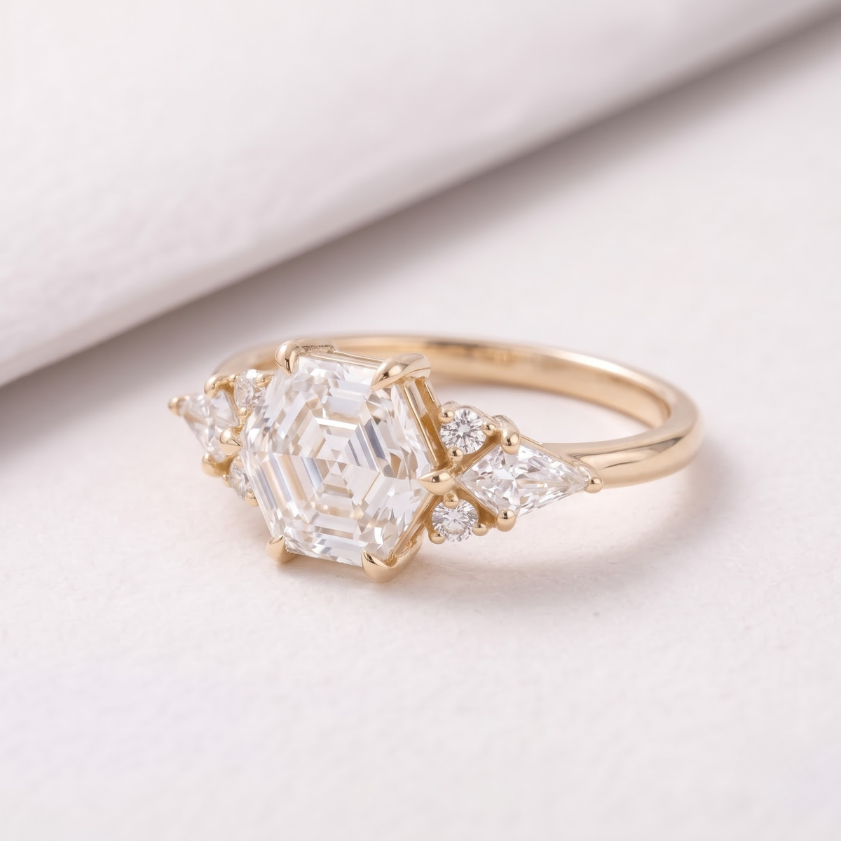 2 CT Pear Cut Curved Lab-Grown Diamond Engagement Ring