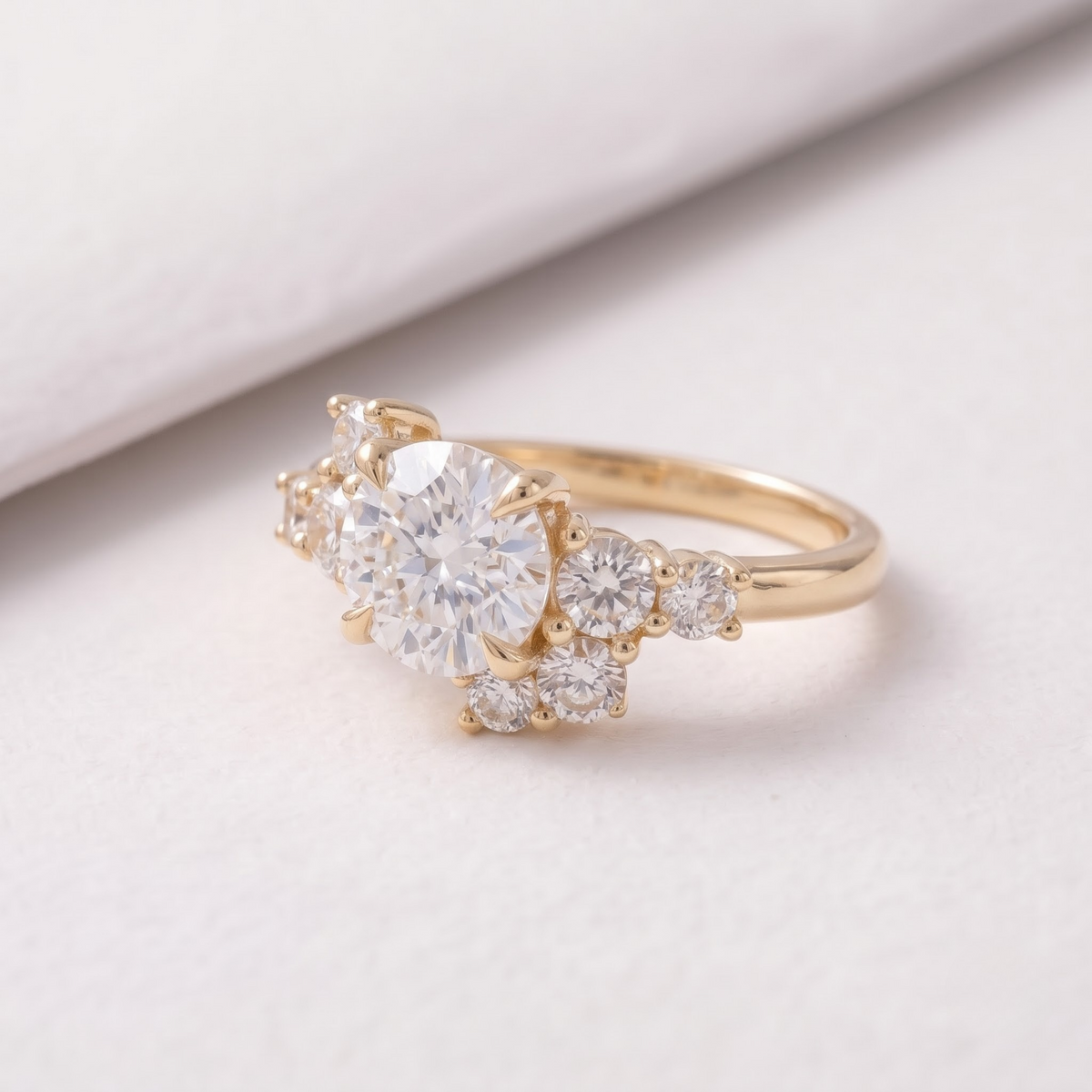 2 CT Pear Cut Curved Lab-Grown Diamond Engagement Ring