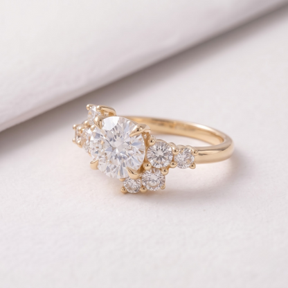 2 CT Pear Cut Curved Lab-Grown Diamond Engagement Ring