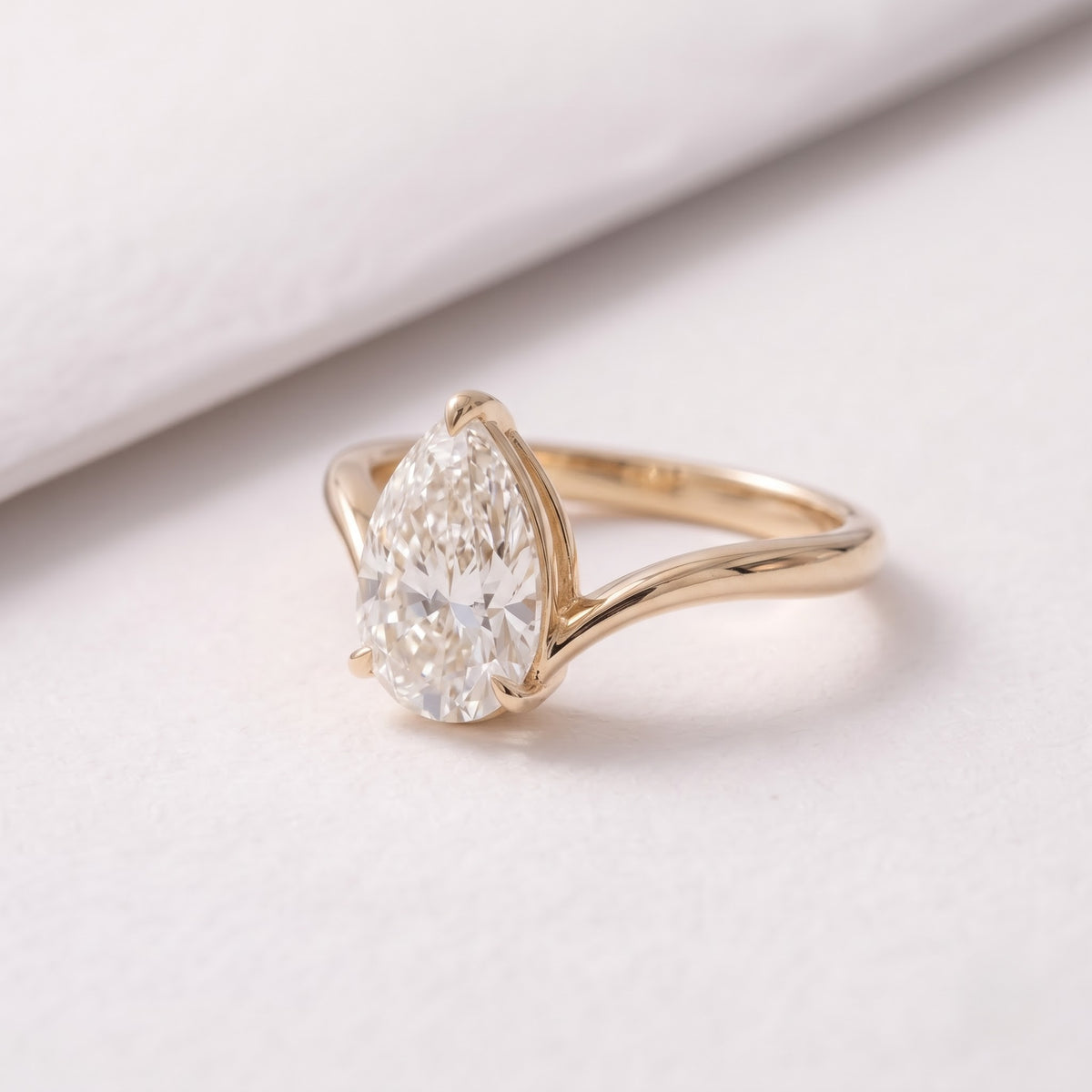 3 CT Pear Cut Solitaire Lab-Grown Diamond Engagement Ring